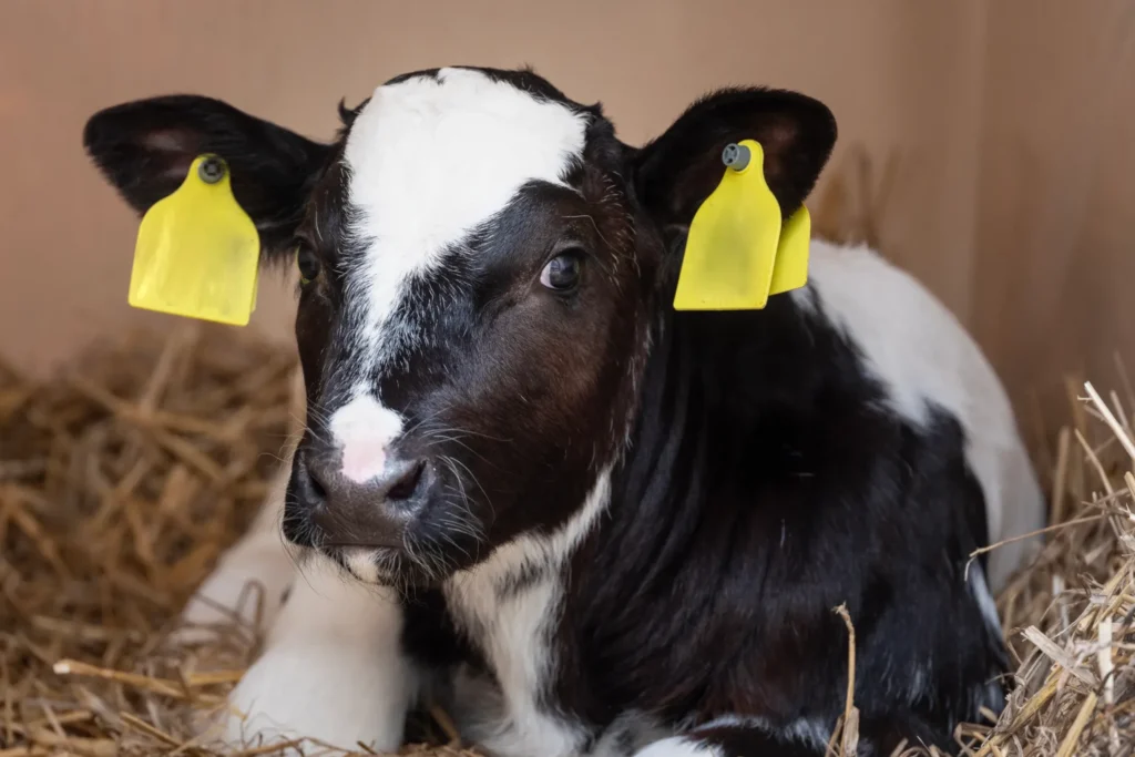 Kalb das im Stroh sitzt
